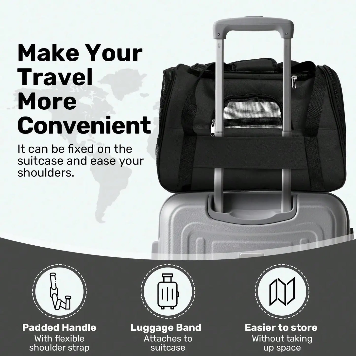 Breathable Pet Carrier Bag Airline Approved Foldable Travel Carrier