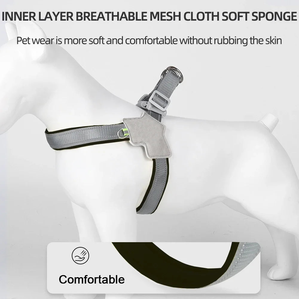 Adjustable Reflective Dog Harness Vest For Small To Large Dogs