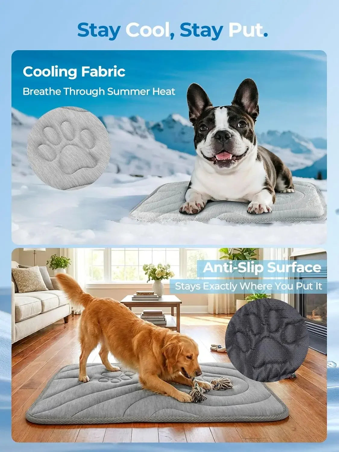 Pet Cooling Mat Arc Chill Q Max 0.5 Anti Slip Orthopedic Washable Portable