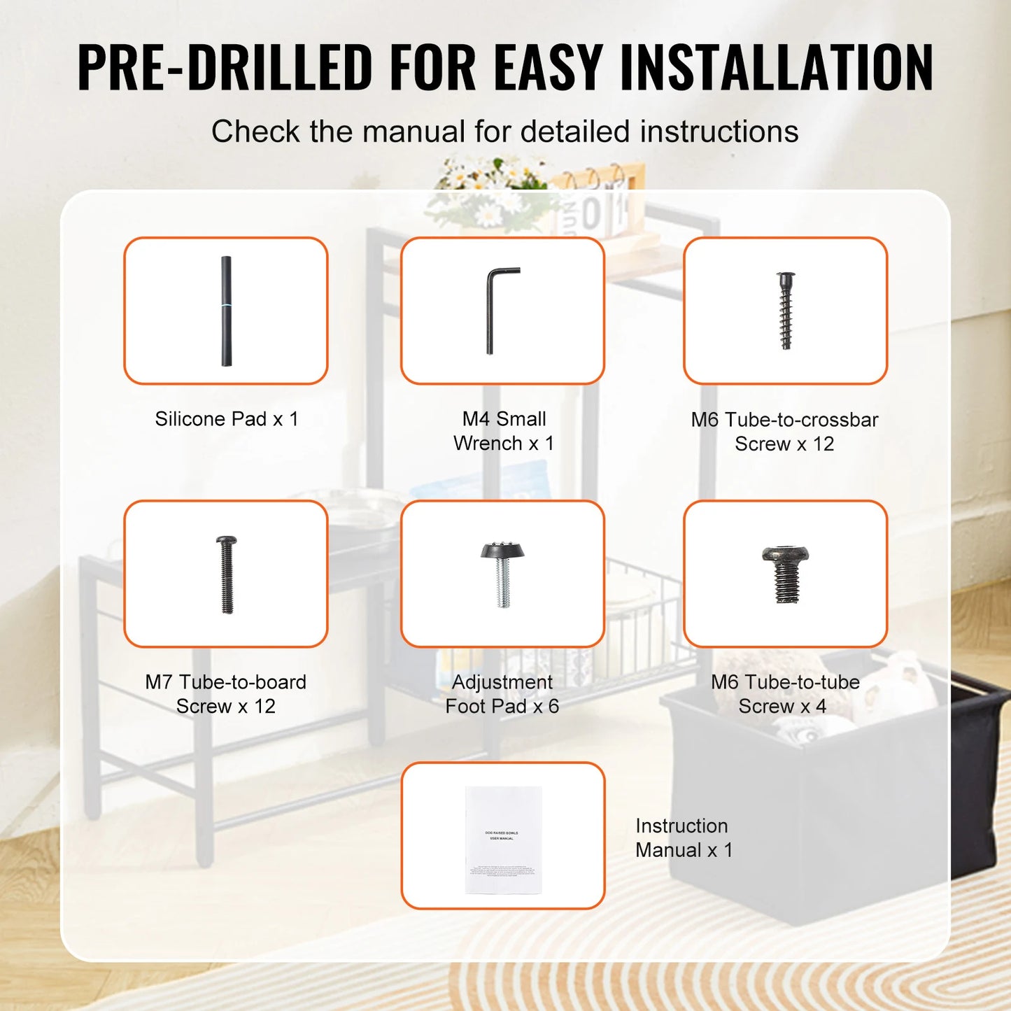 Pet Feeding Station With Storage Elevated Dog Bowls And Shelves