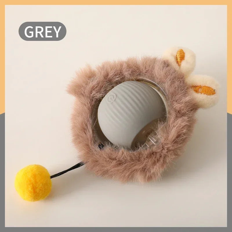 Cat Interactive Ball Toy Automatic Rolling Faux Tail Rechargeable