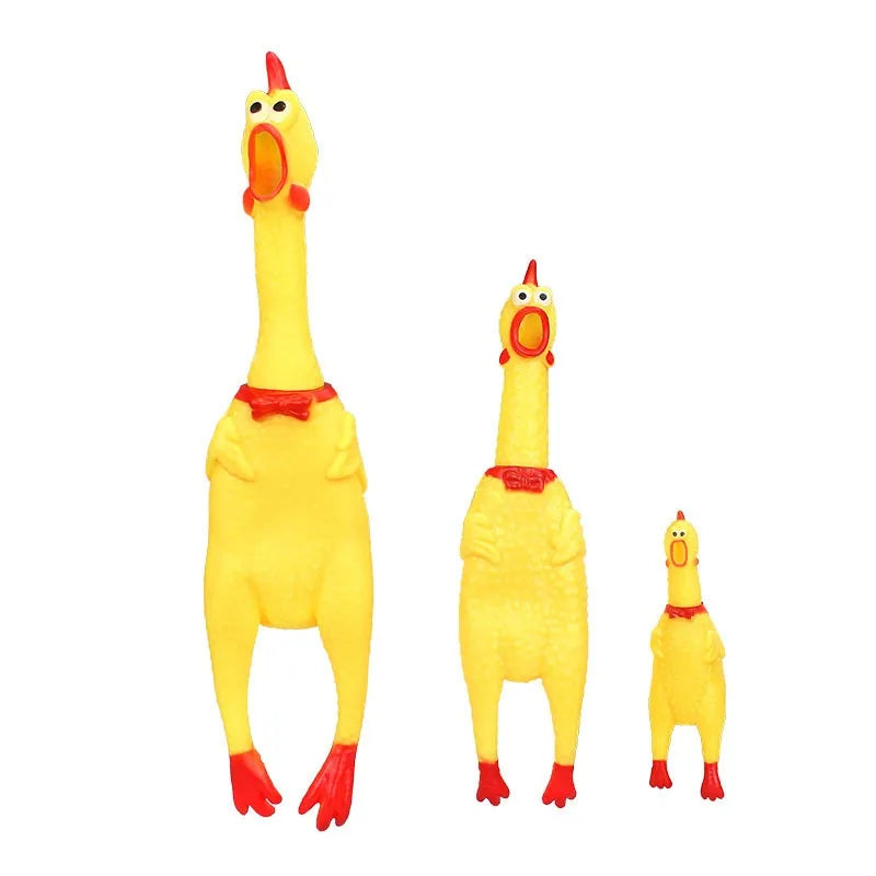 Dkstinye Squeaky Chicken Dog Toy Rubber Squeaker Chew Toy