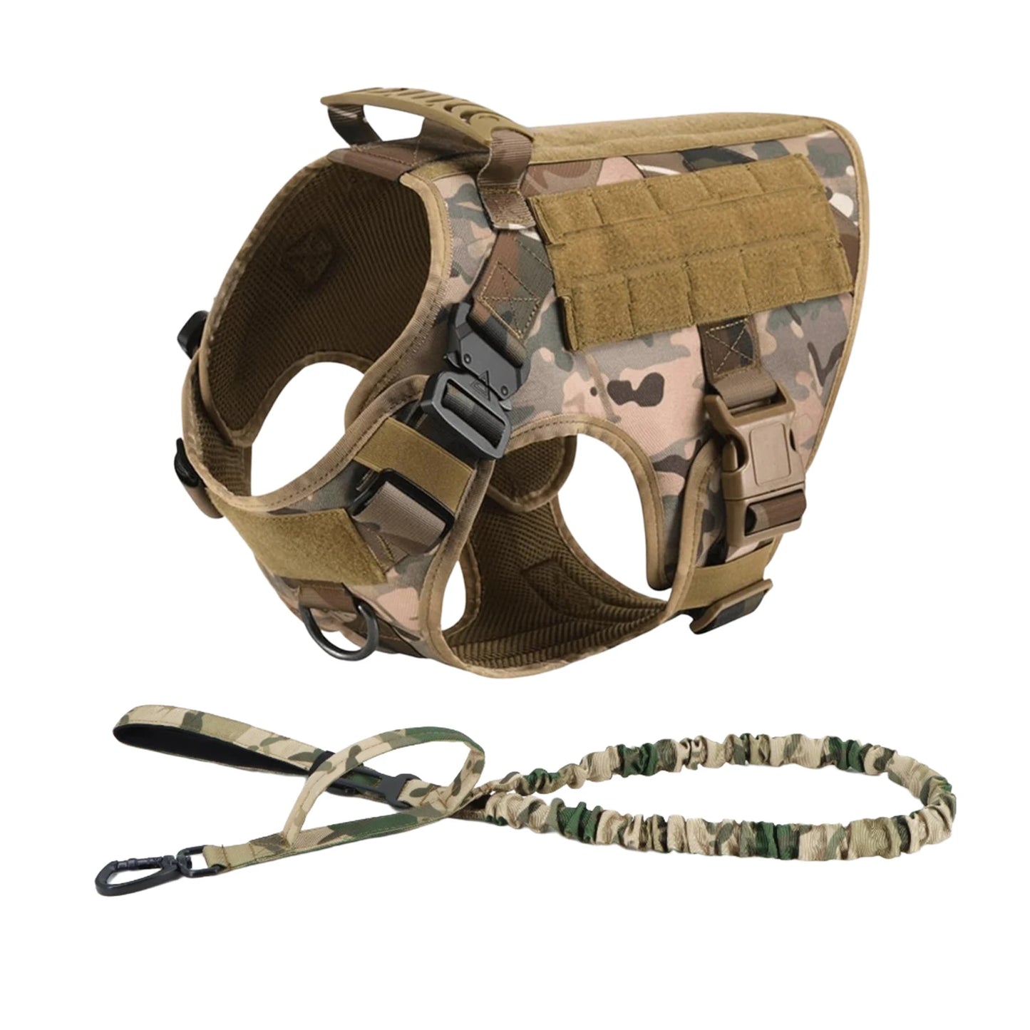 Tactical Molle Dog Harness With Pouches For Training