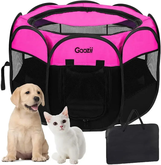 Portable Foldable Cat Playpen Enclosed Tent Zipper Top