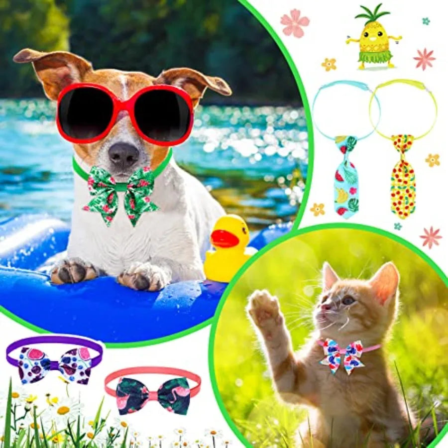 Adjustable Polyester Dog Bow Tie Collars Bulk For Grooming Pets