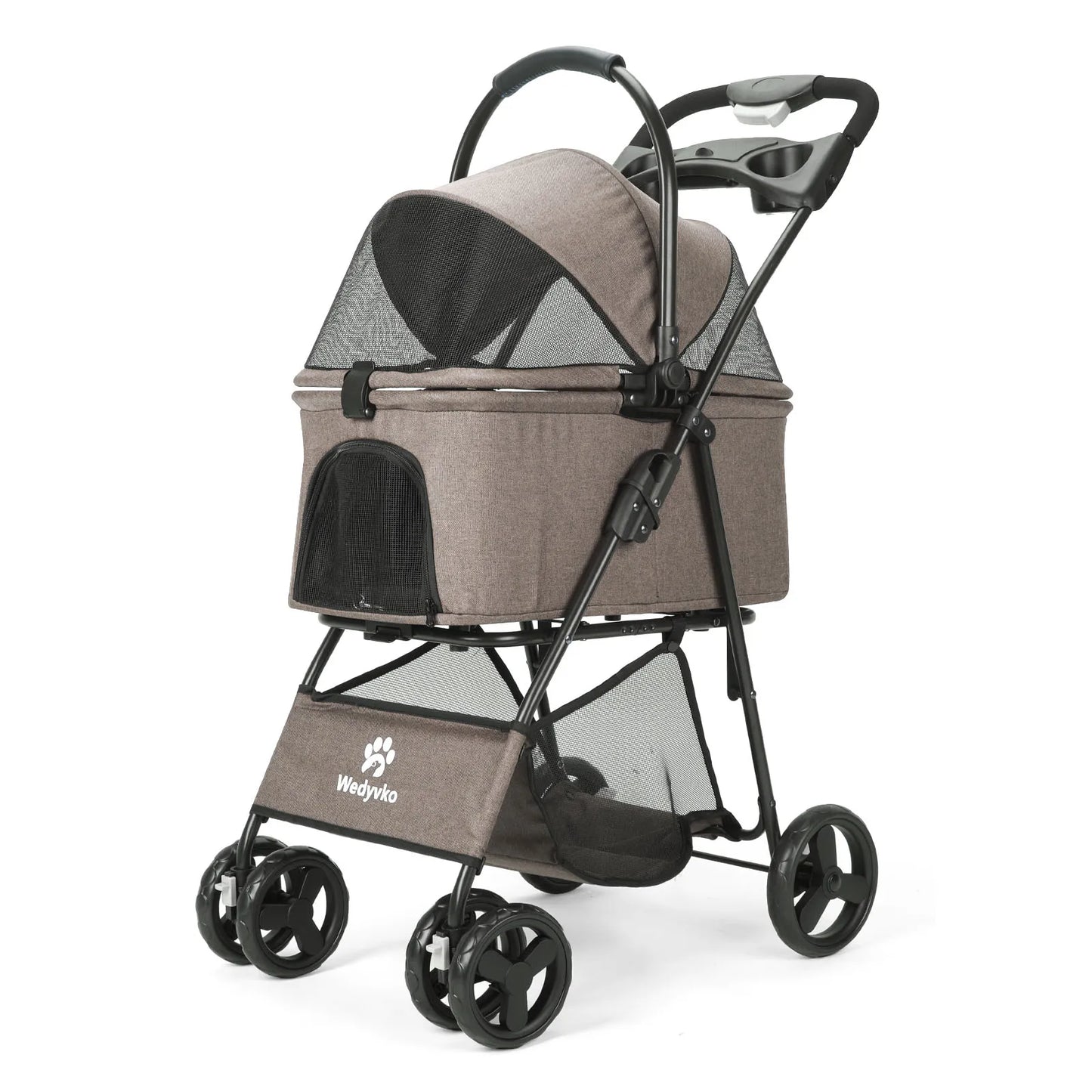 Three In One Foldable Pet Stroller With Removable Carrier All Terrain Waterproof