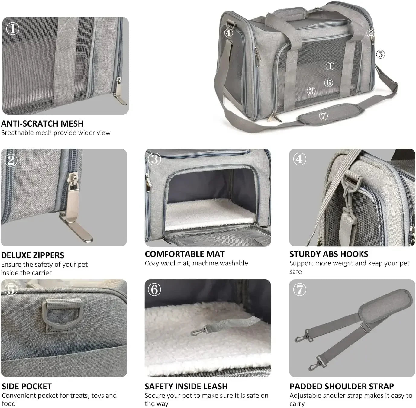 TSA Airline Approved Soft Sided Cat Carrier for Small Pets