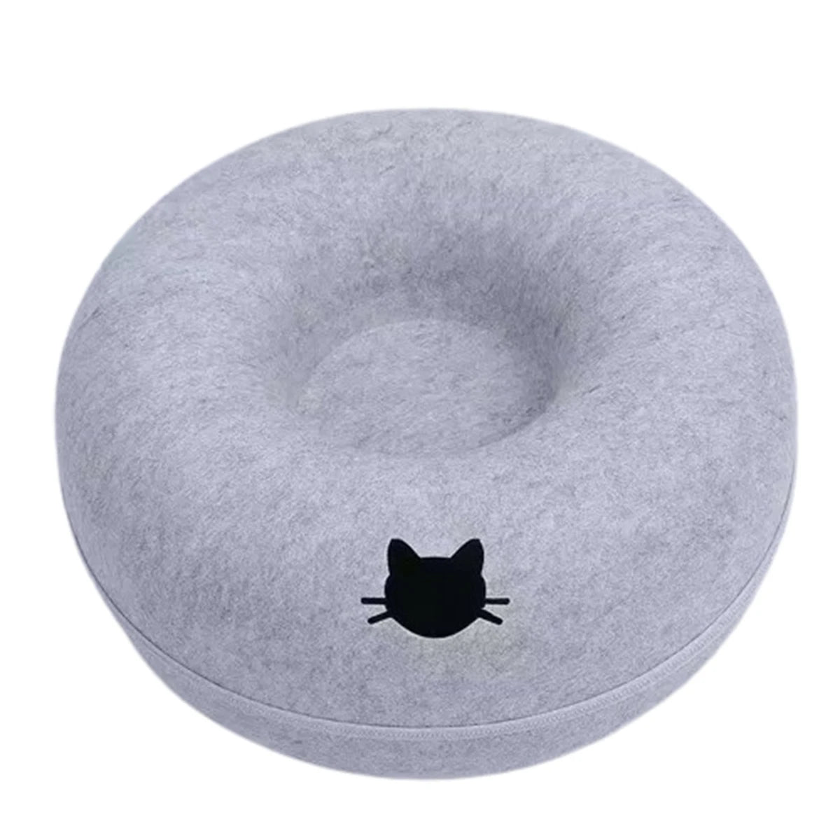 Donut Cat Bed With Interactive Tunnel For Cats And Kittens