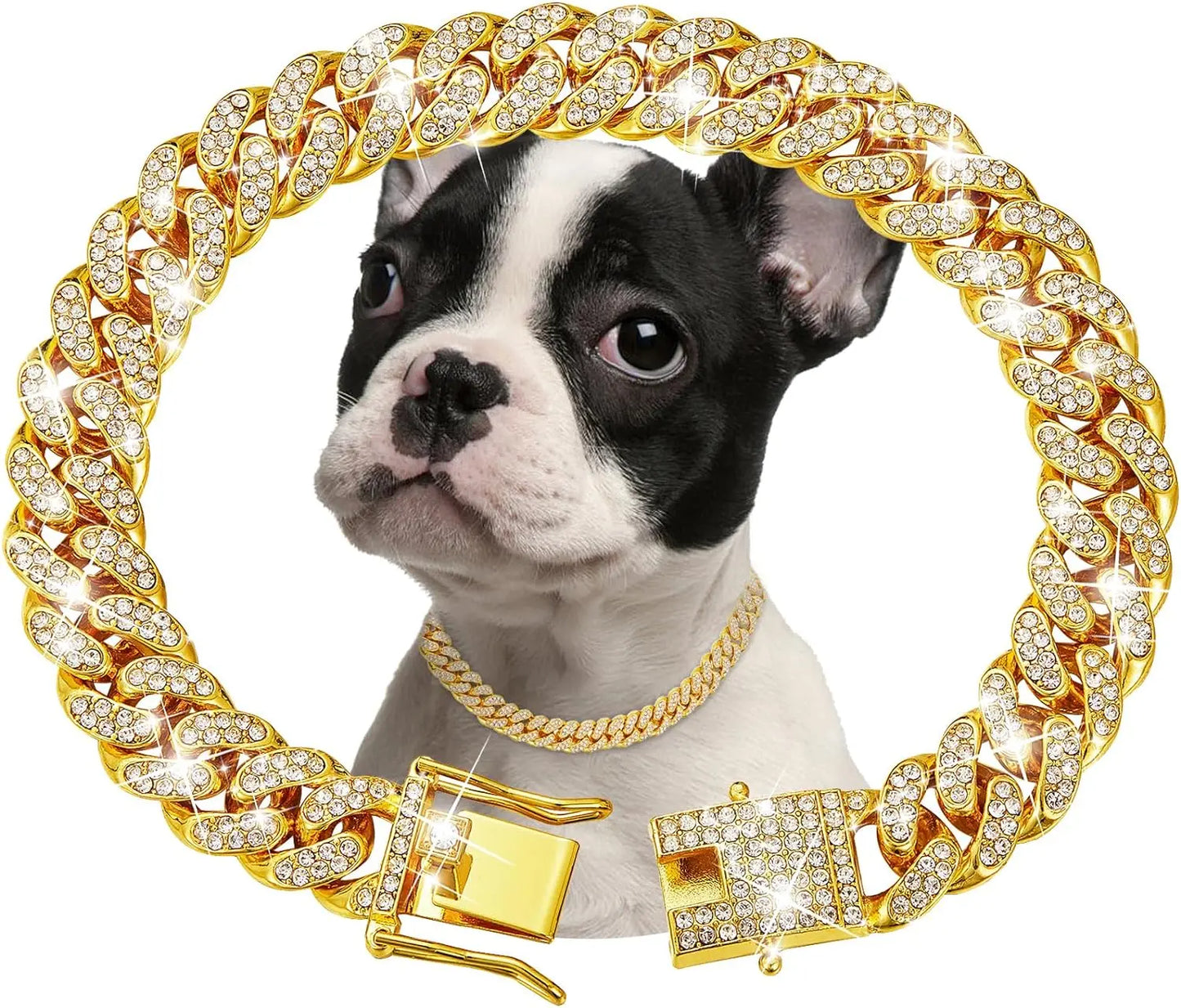Stainless Steel Luxury Dog Chain Collar For Dogs And Cats