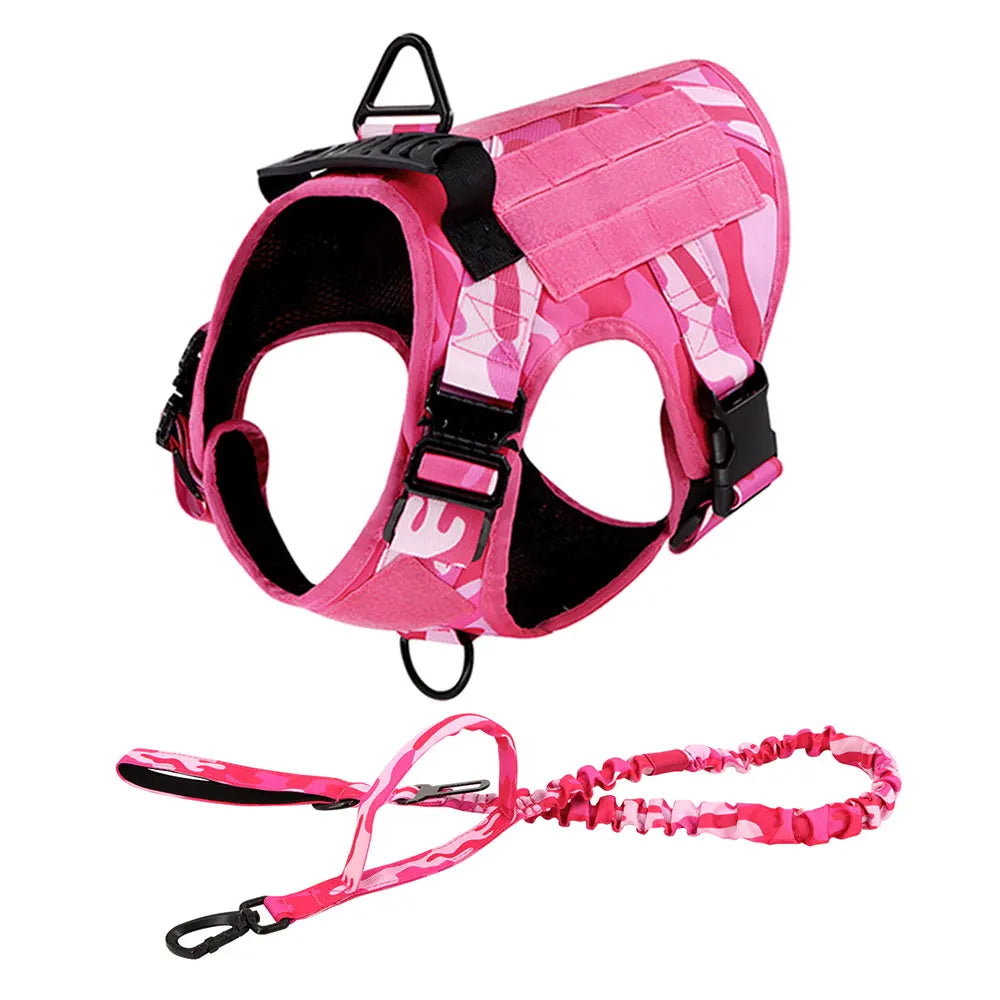 Military Camouflage Dog Harness Tactical Adjustable Vest for Training