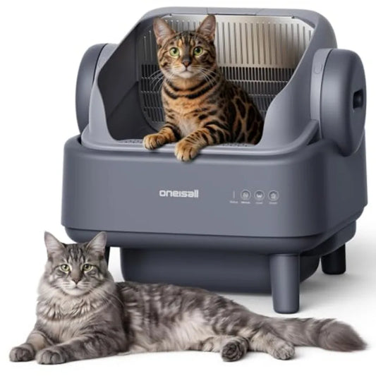 Self Cleaning Litter Box For Large Cats Easy Open Top Design