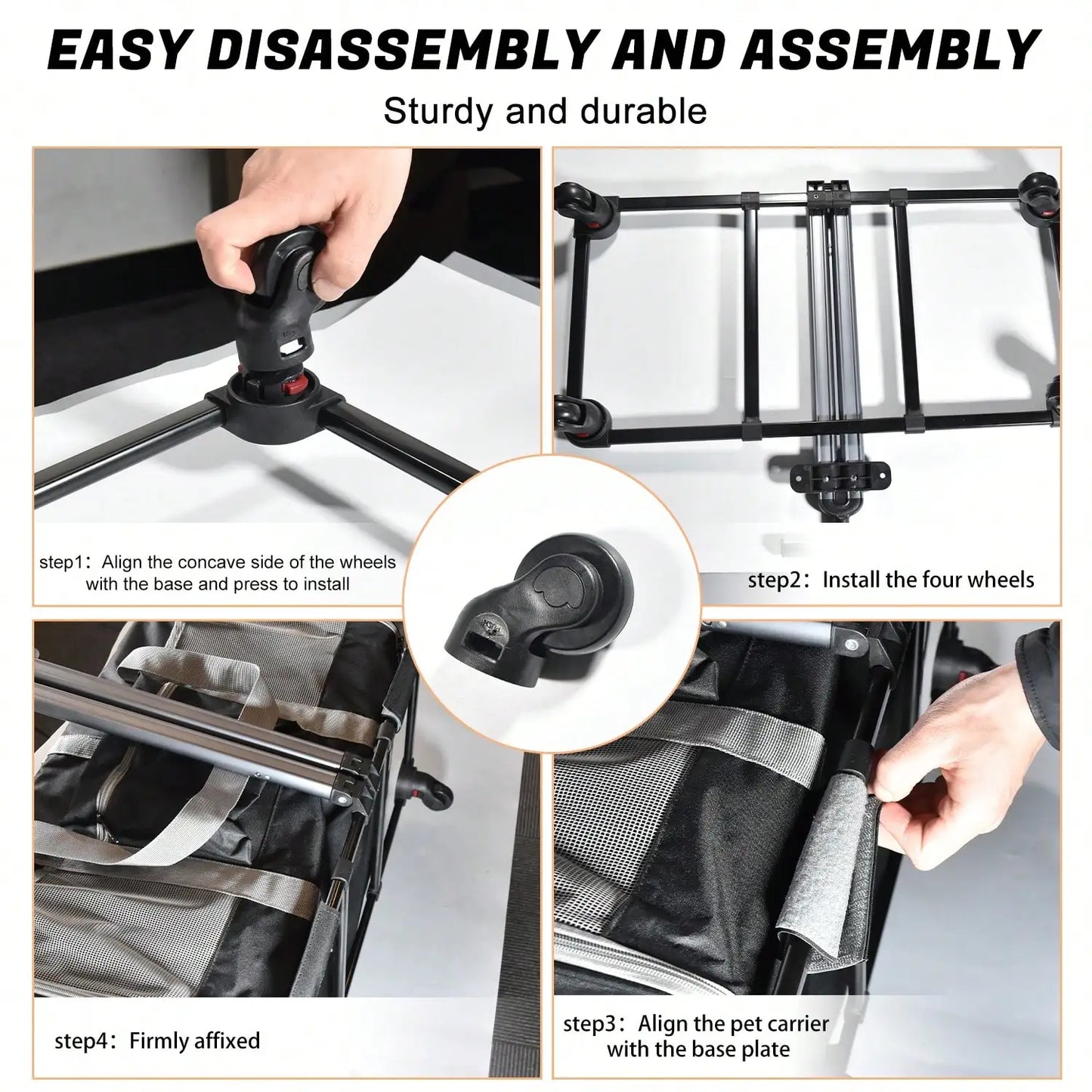 Rolling Cat Carrier For Two Cats And Small Dogs With Removable Pole Platform