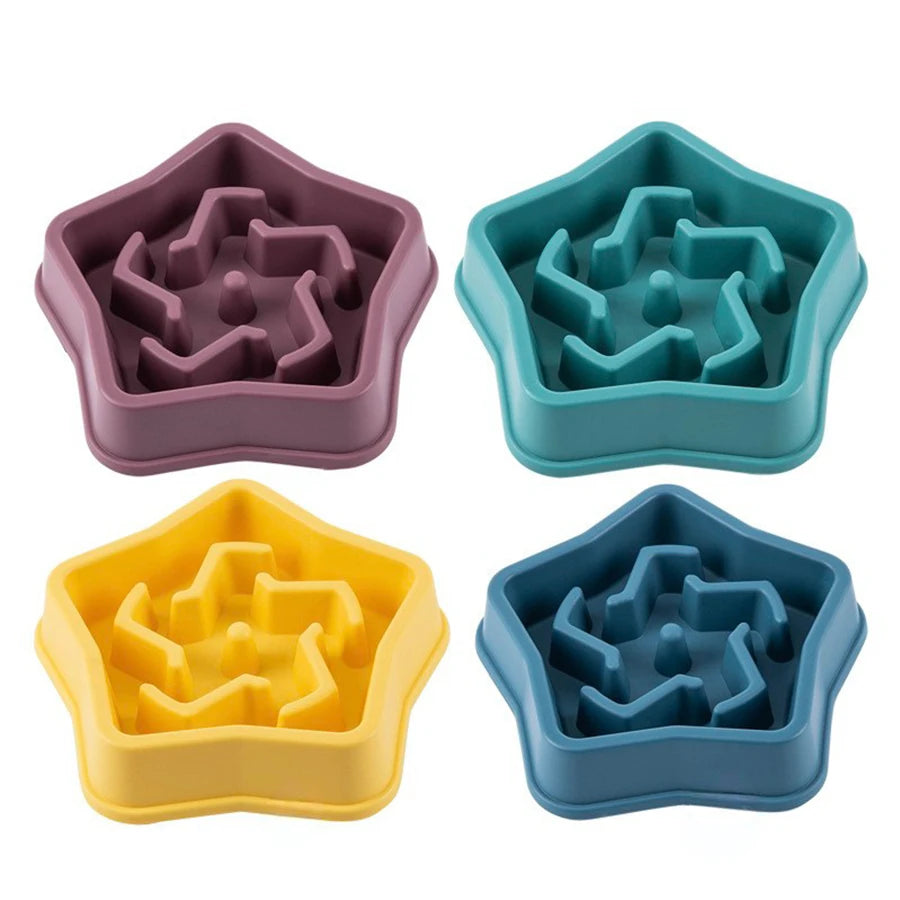 Plastic Slow Feeder Dog Bowl Cloud Shape 500ml Anti Vomiting