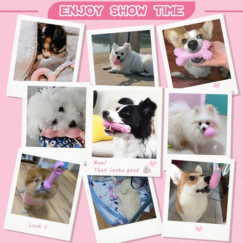 Soft Dog Chew Toys Rubber Bone For Training Molars