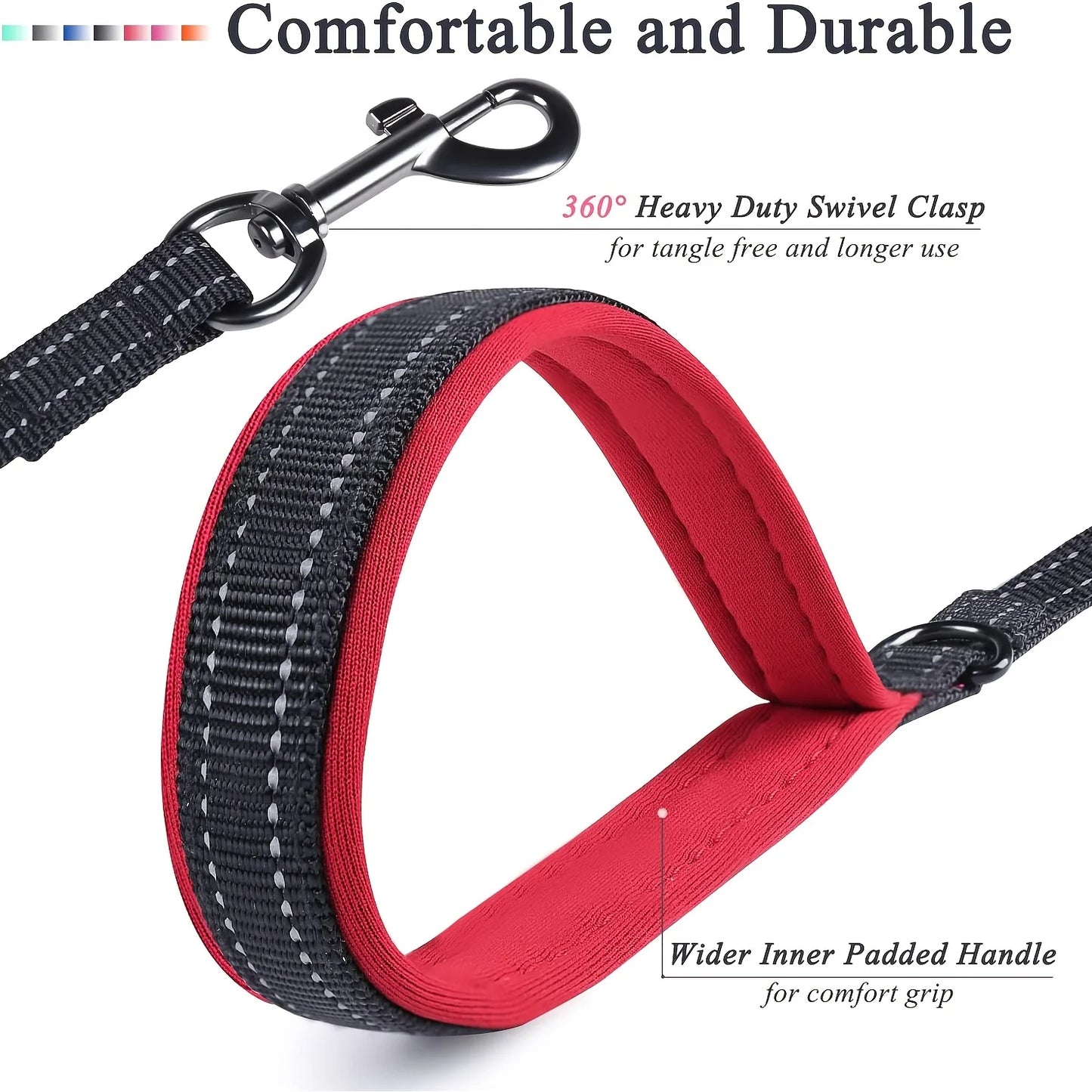 Dog Leash Dual Handle Heavy Duty Outdoor Training Lead