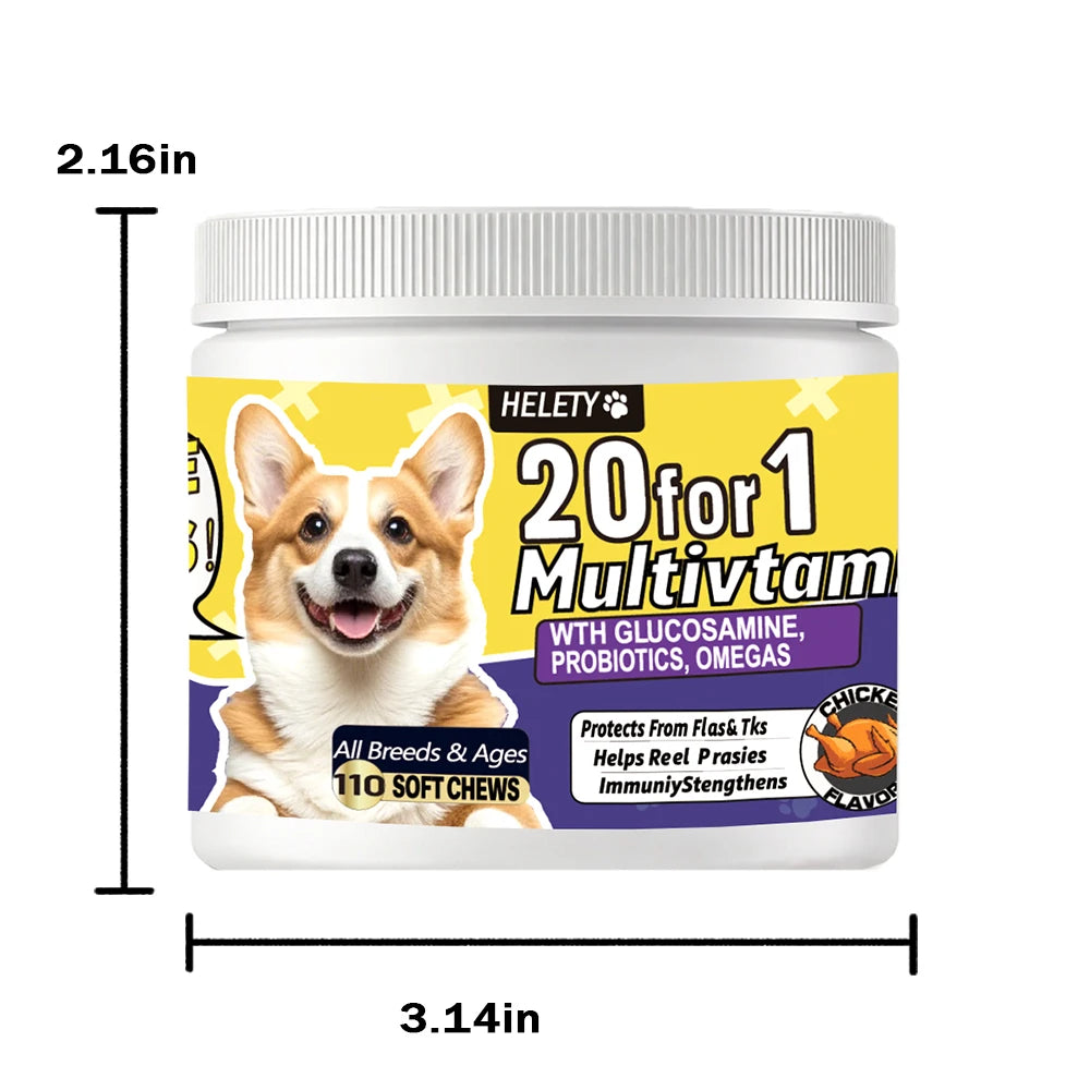 Dog Multivitamin Soft Chews For Skin Coat Immune Health