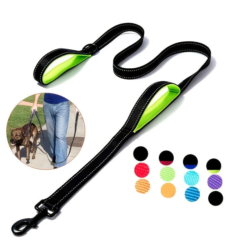 Dog Leash Dual Handle Heavy Duty Outdoor Training Lead