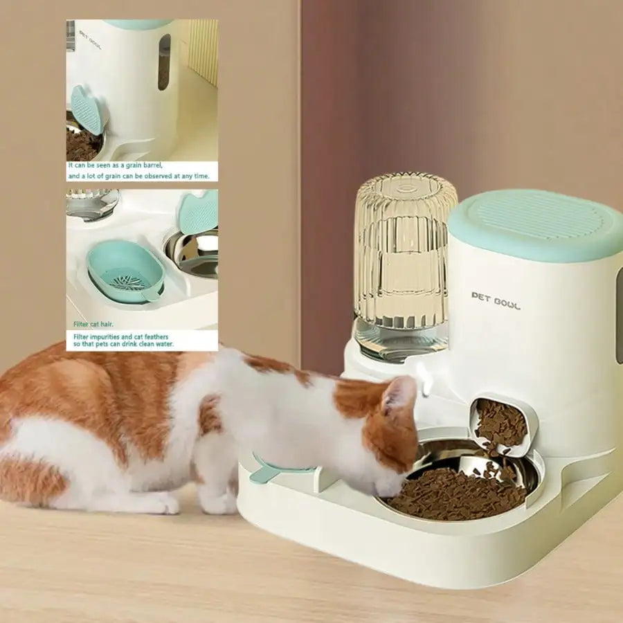 2 In 1 Automatic Pet Feeder And Water Dispenser Detachable