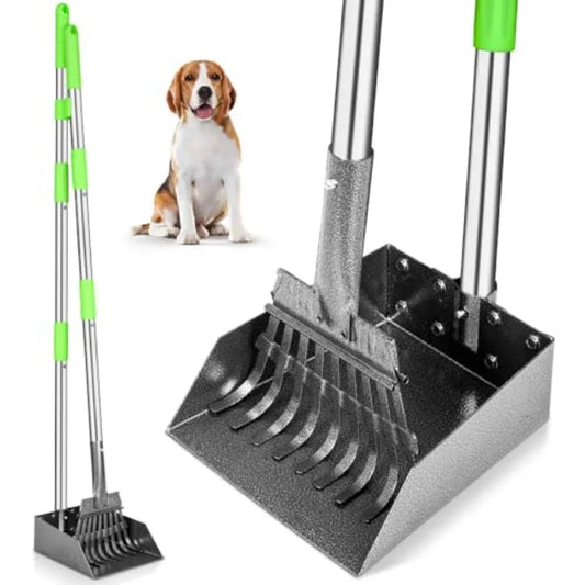 Pooper Scooper Long Handle Heavy Duty Stainless Tray And Rake