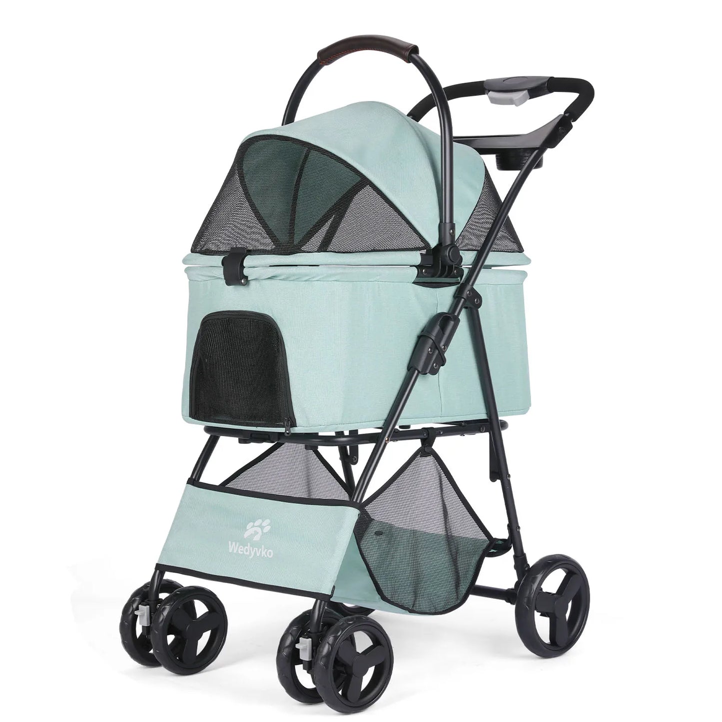 Three In One Foldable Pet Stroller With Removable Carrier All Terrain Waterproof