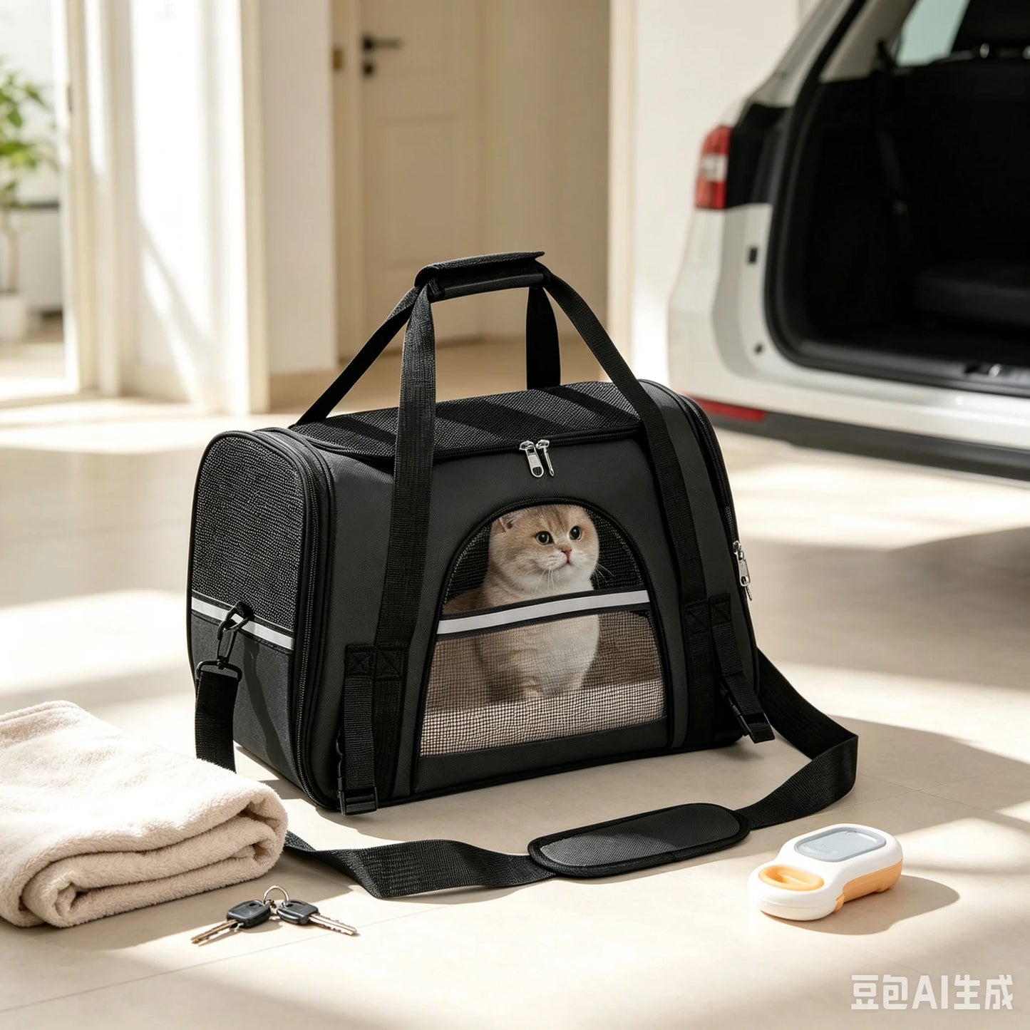Breathable Pet Carrier Bag Airline Approved Foldable Travel Carrier
