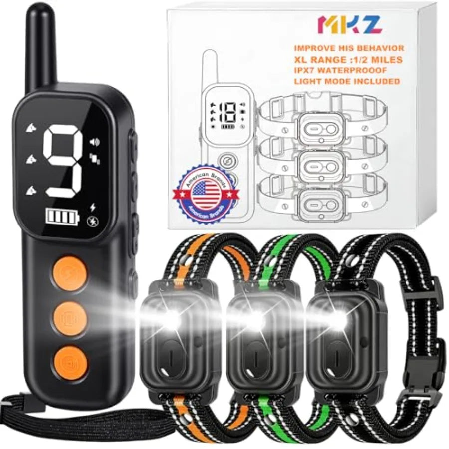 Dog Training Collar Outdoor Silicone Material IPX7 Waterproof Rechargeable