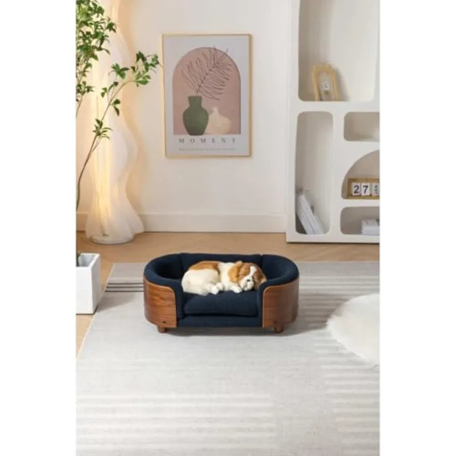 Scandinavian Elevated Dog Bed With Solid Wood Legs