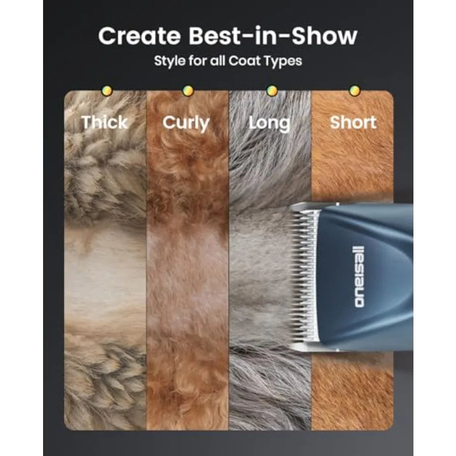 Cordless Professional Dog Grooming Clippers For Thick Curly Coats Two Speed