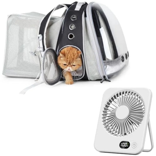 Bubble Expandable Pet Backpack With Mini Fan For Small Pets