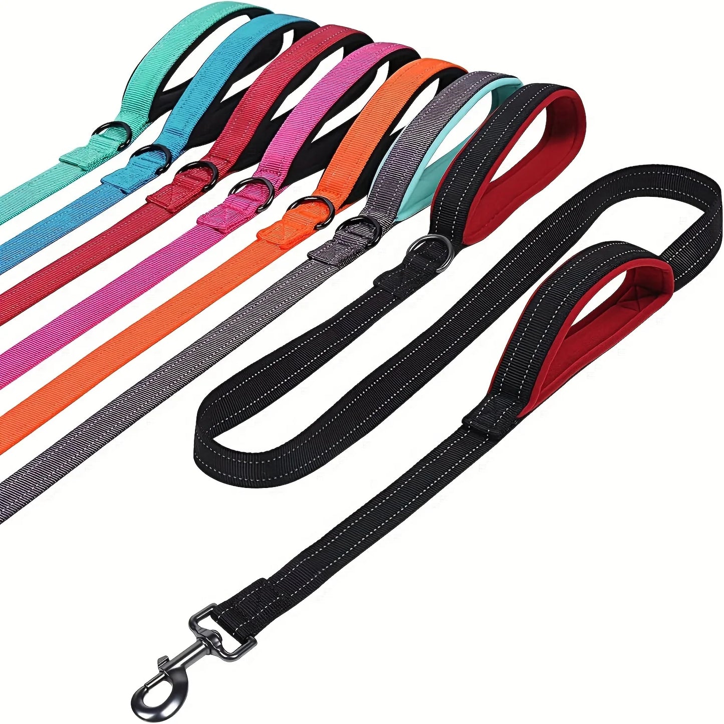Dog Leash Dual Handle Heavy Duty Outdoor Training Lead