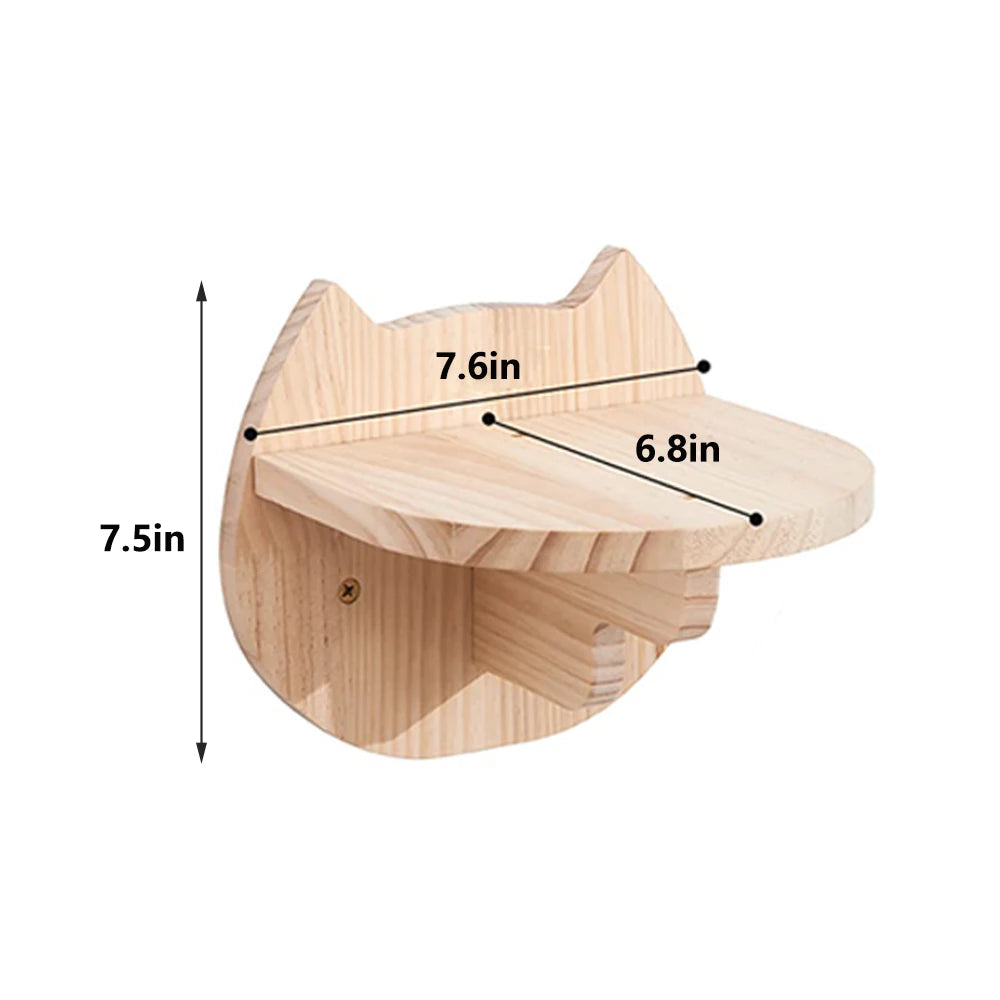 PETRAVEL Cat Wall Mounted Climbing Shelf Four Step Scratching Post