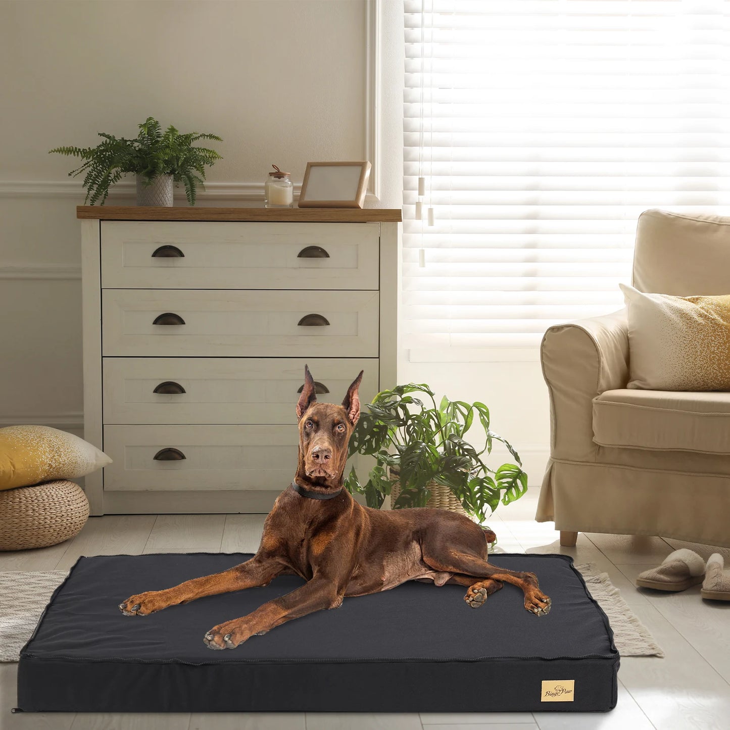 BINGOPAW Orthopedic Washable Dog Crate Bed With Foam Mattress