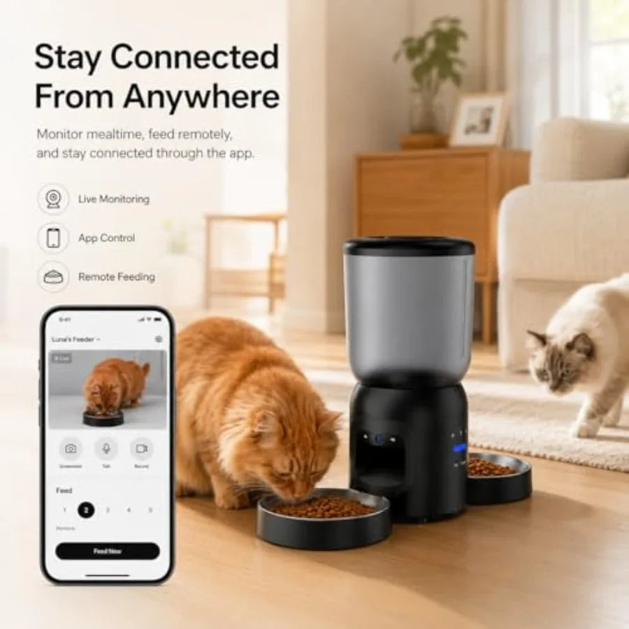 Smart Pet Feeder With 2K AI Camera And WiFi Control