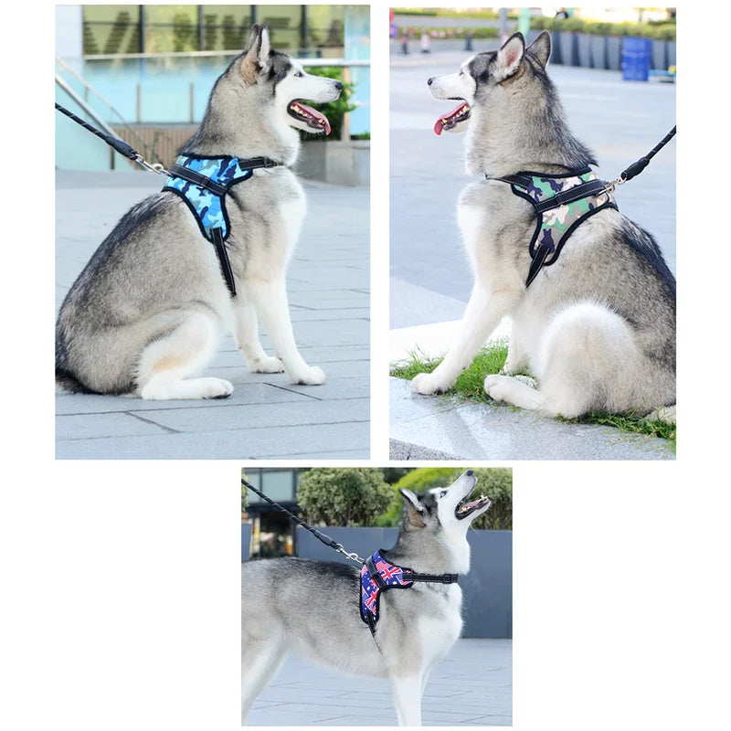 No Pull Dog Harness Reflective Adjustable Vest For Outdoor Walks