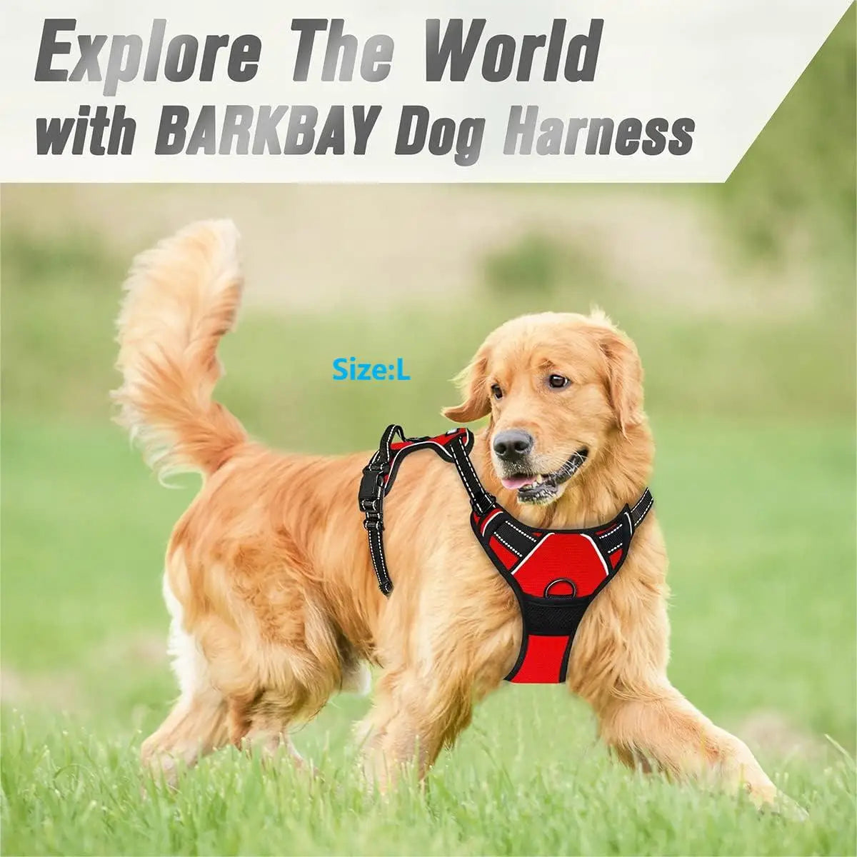 No Pull Dog Harness Front Clip Heavy Duty Reflective Easy Control Handle Walking
