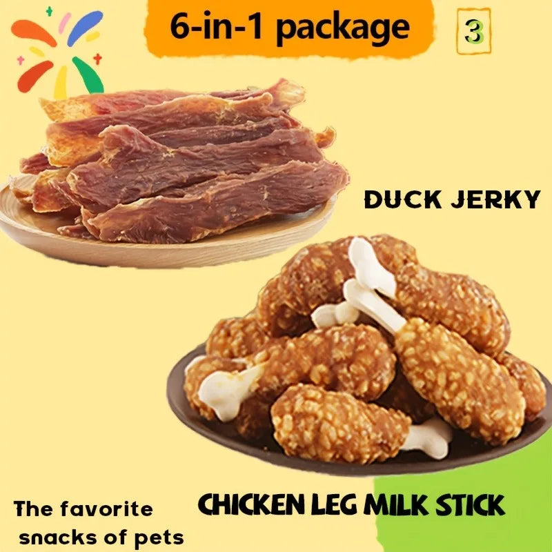 Helety Mixed Flavor Duck Jerky Chicken Milk Jerky Dog Treats