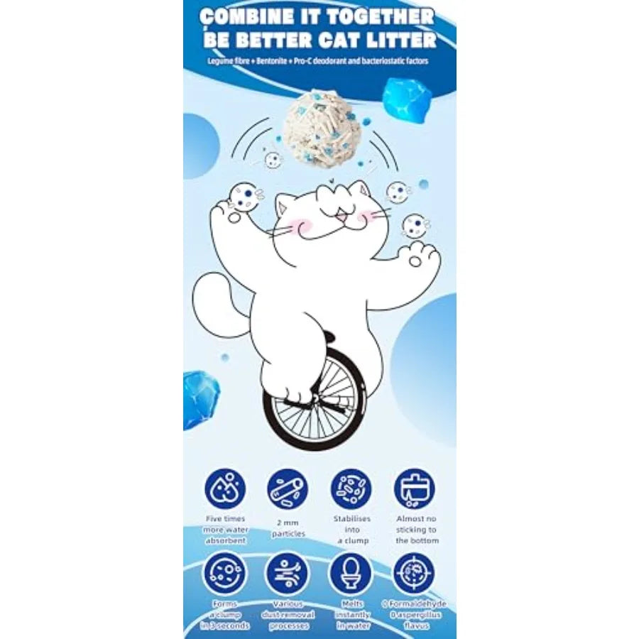 Tofu Cat Litter Odor Control Bentonite Unscented Ultra Absorbent Water Flushable