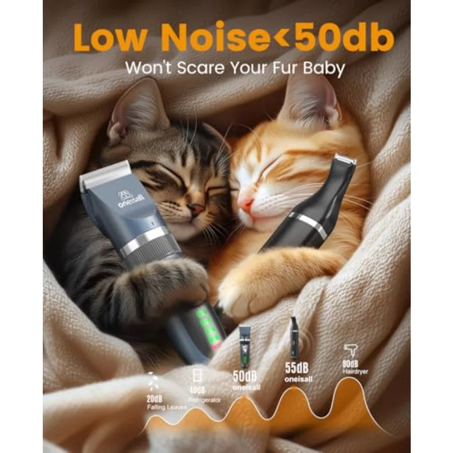 3 in 1 Cordless Cat Grooming Kit Stainless Steel Blades