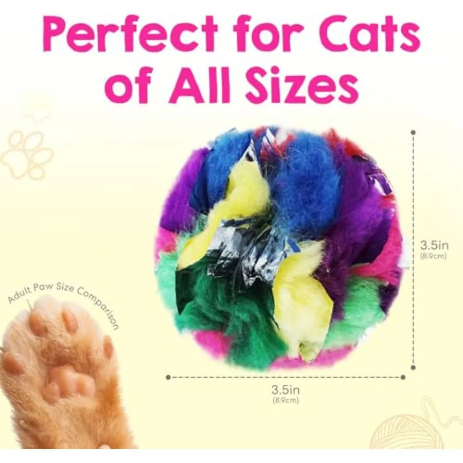 Crinkle Balls Interactive Indoor Cat Toy Safe Lightweight 12 Pack