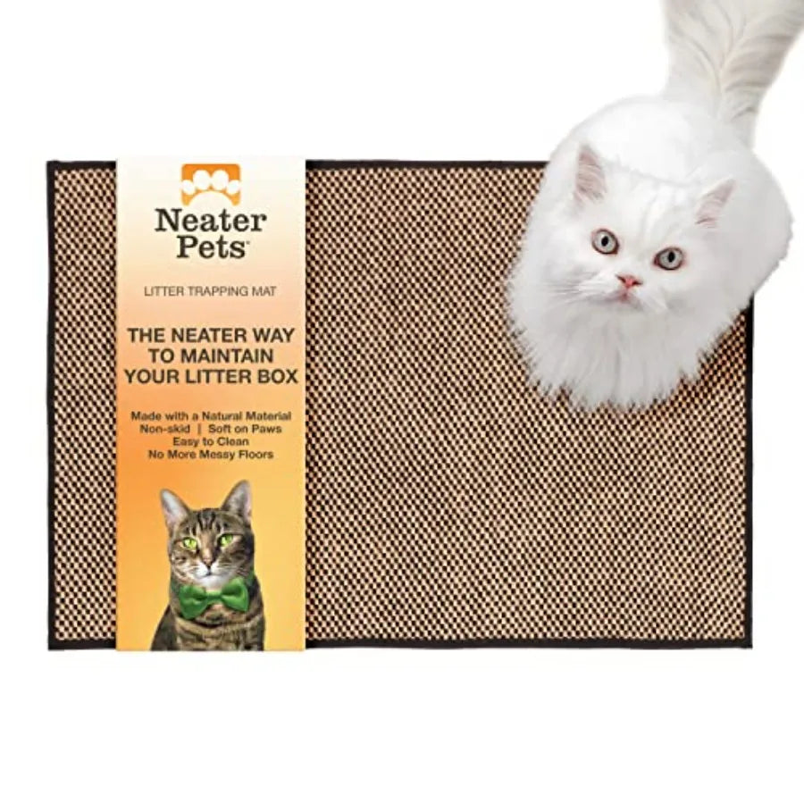 Neater Pets Jute Cat Litter Mat AntiSki With Checkered Design