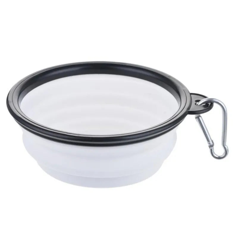 Portable Pet Food Bowl TPR Silicone Collapsible Travel Dish
