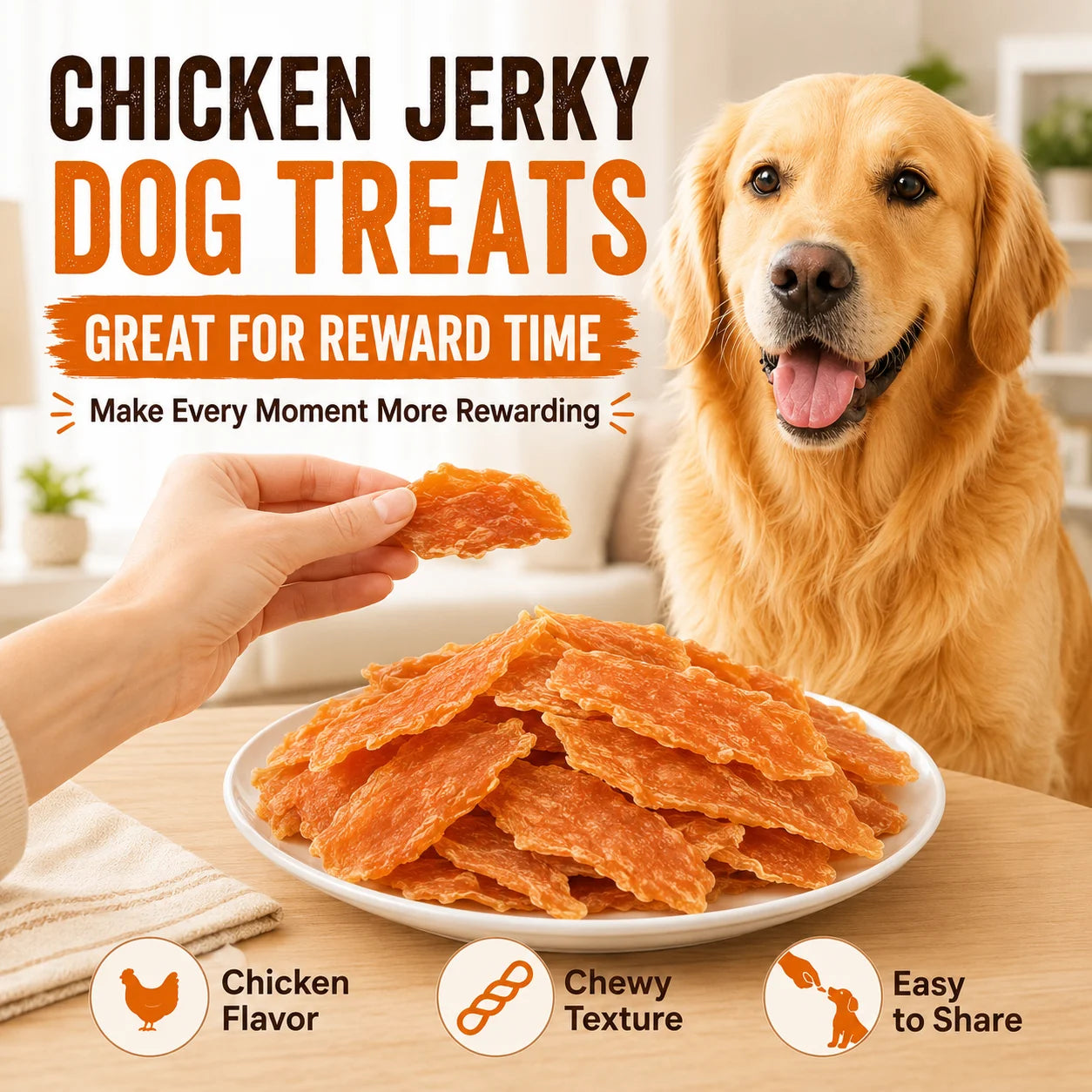 All Breeds Chicken Jerky Dog Treats Meat Flavor Pack