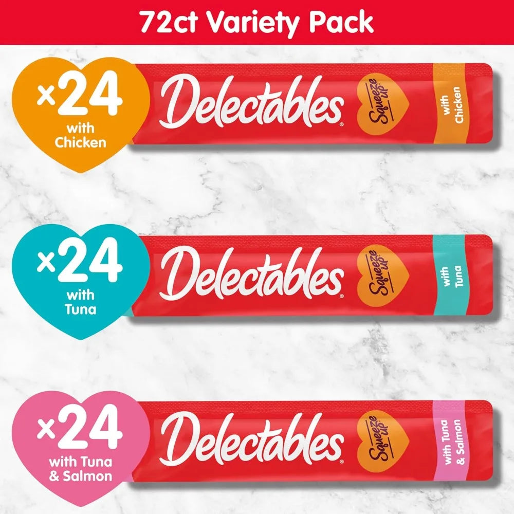 Squeeze Up Lickable Cat Treats Variety Pack Creamy Puree