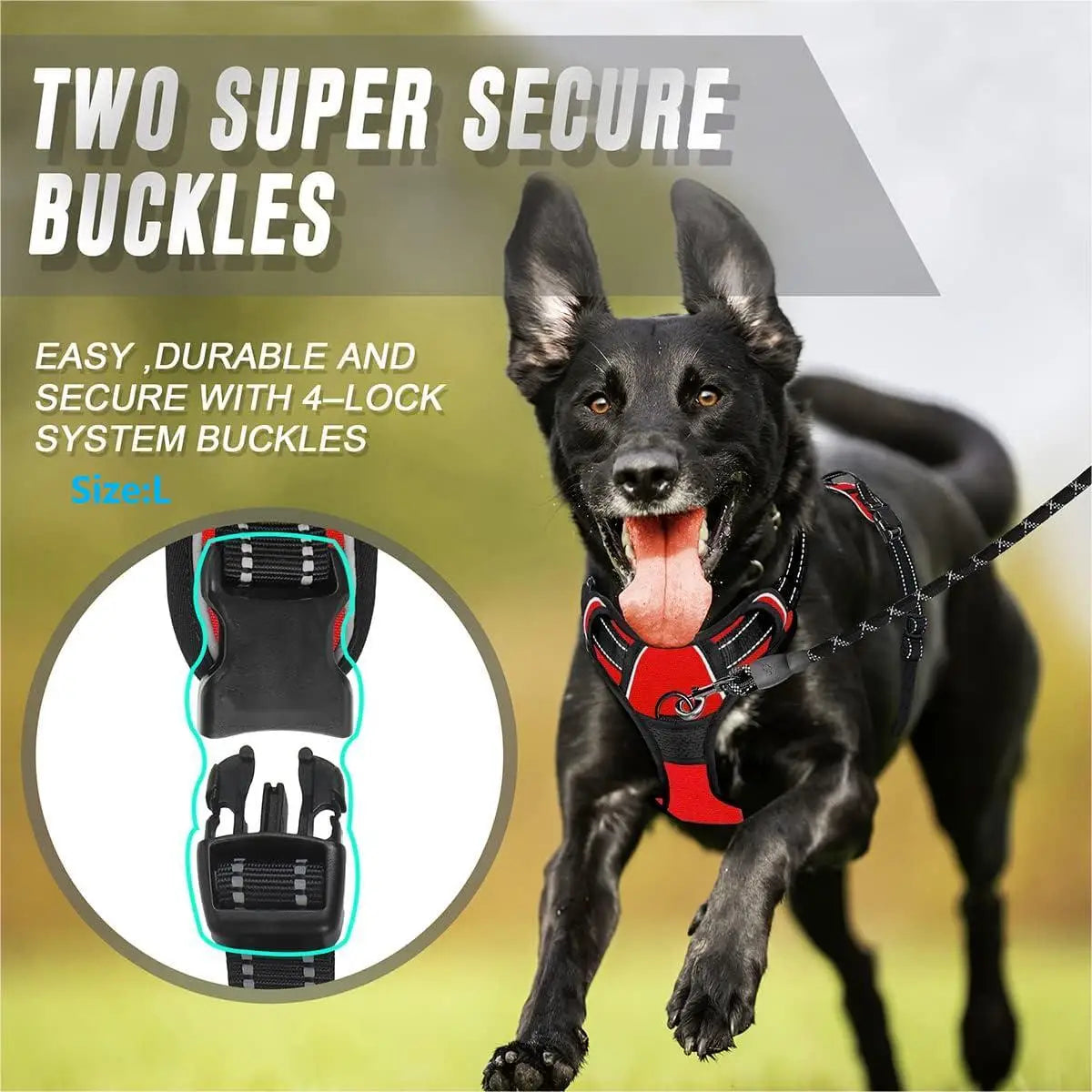 No Pull Dog Harness Front Clip Reflective Adjustable Medium Dogs