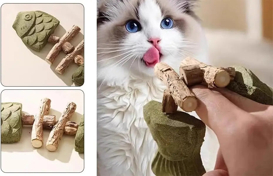Dental Health Cat Chew Toy Fishbone Bite Resistant