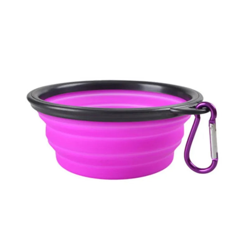 Portable Pet Food Bowl TPR Silicone Collapsible Travel Dish