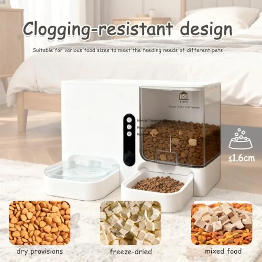 2 In 1 Automatic Pet Feeder And Water Dispenser With WiFi App Control For Cats