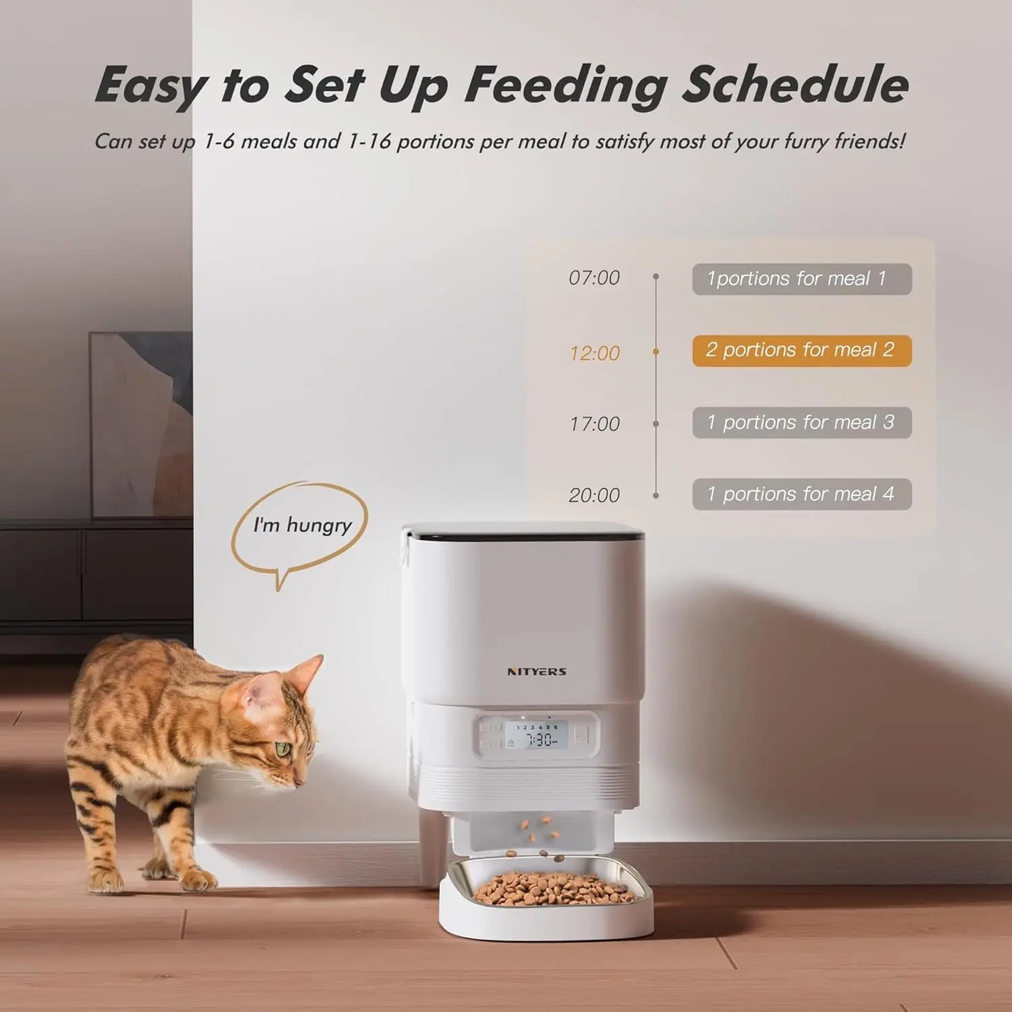 Nityers Automatic Cat Feeder With Timer And Voice Recorder