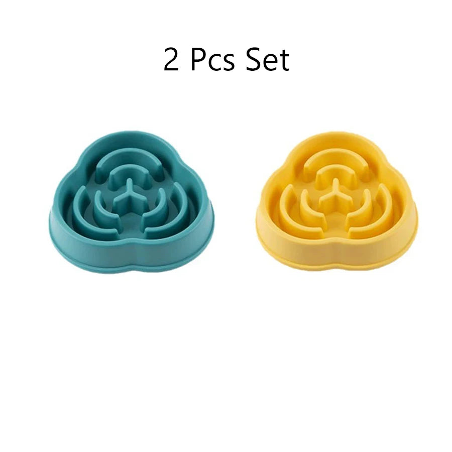 Plastic Slow Feeder Dog Bowl Cloud Shape 500ml Anti Vomiting