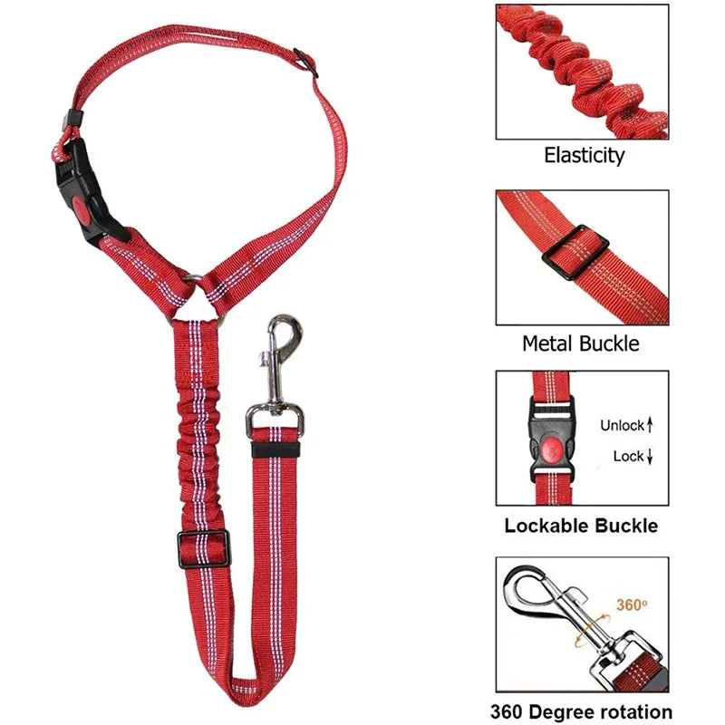 Two In One Pet Car Seat Belt Harness Leash Backseat